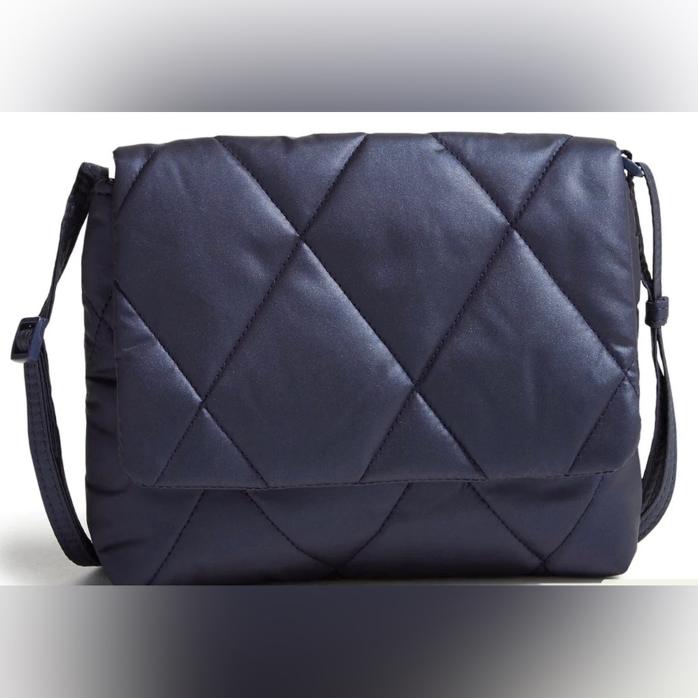 Vera Bradley Navy Small Flap Hipster Crossbody Bag Peacoat Print